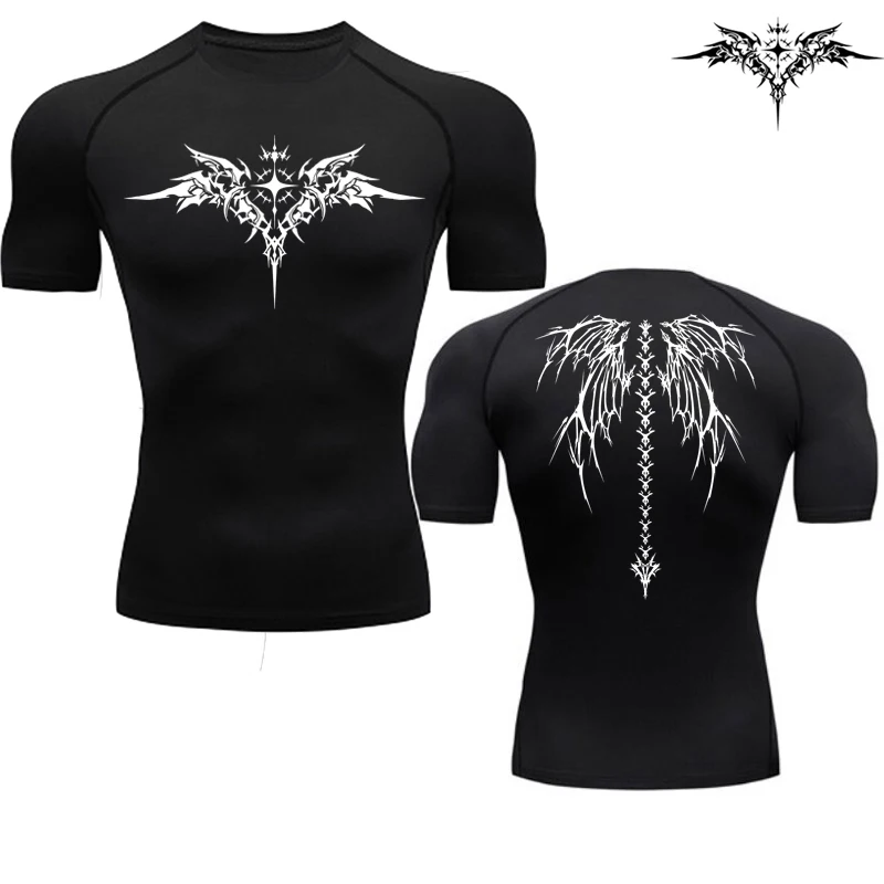 Anime Merchandise Men - Casual Anime Print Running Compression T-Shirt