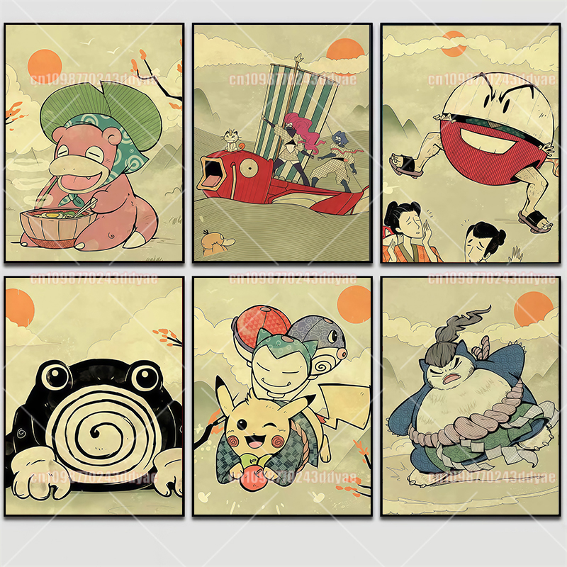 Classic Pokemon Canvas Paintin - огляд і ціна Anime Poster Print